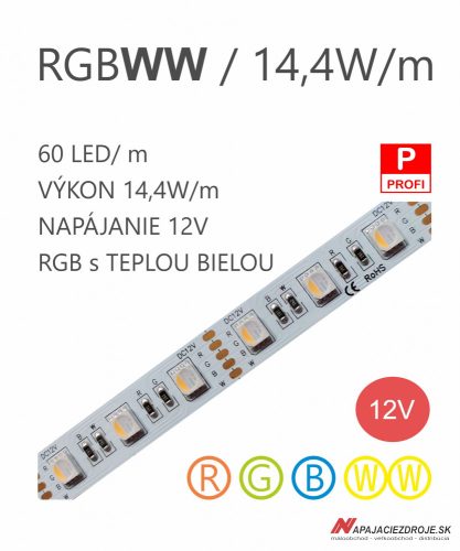 LED pás HQS-5050-60LED 14,4W / 12V / RGBWW
