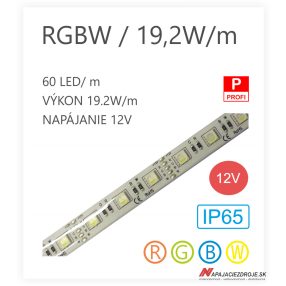LED pás HQS-5050-60LED 19,2W / 12V / RGBW / IP66