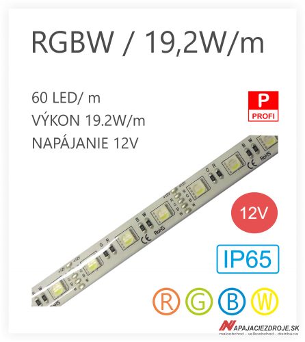 LED pás HQS-5050-60LED 19,2W / 12V / RGBW / IP66