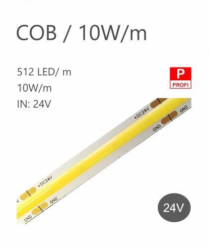 LED pás HQS-COB 10W / 24V / studená bílá