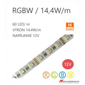 LED pás LC-5050-60LED 14,4W / 12V / RGBW