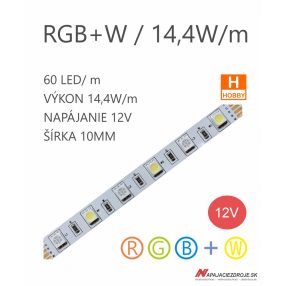 LED pás LC-5050-60LED 12W / 12V / RGB+W