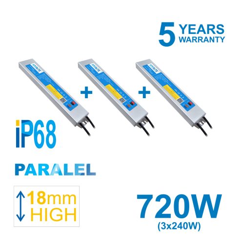 HYRITE 3x TLG-24E240C PARALEL PACK, profi LED napájecí zdroj 240W/24V, IP68, 18MM
