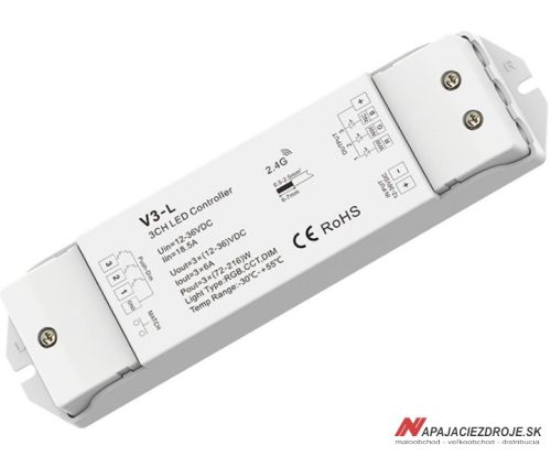 Přijímač RF tříkanálový PRO-V3-L (3x6A)
