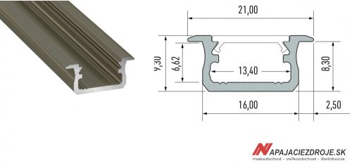 ALU PROFIL TYP B (bronz anodizovaný)