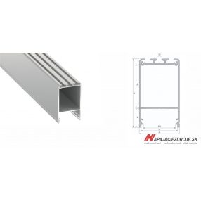 ALU PROFIL TYP INSO (stříbrný anodizovaný)