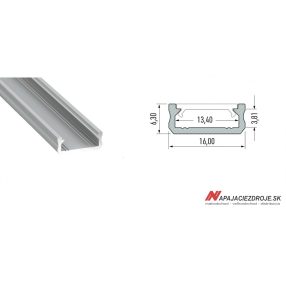 ALU PROFIL TYP D (stříbrný anodizovaný)