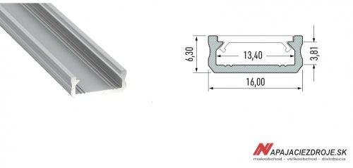 ALU PROFIL TYP D (stříbrný anodizovaný)