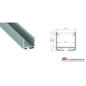 ALU PROFIL TYP DILEDA PŘISAZENÝ pro 2 x 12MM LED