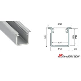 ALU PROFIL TYP G (stříbrný anodizovaný)