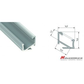 ALU PROFIL TYP H ROHOVÝ (30°/60°) pro 1 x 12MM LED