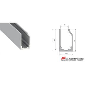 ALU PROFIL TYP I10 (stříbrný anodizovaný)