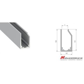 ALU PROFIL TYP I6 (stříbrný anodizovaný)