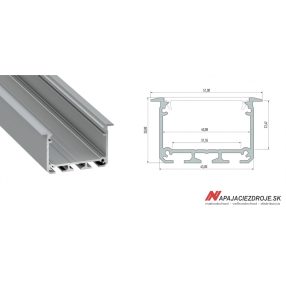 ALU PROFIL TYP INSO (stříbrný anodizovaný)