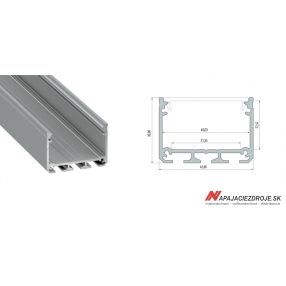 ALU PROFIL TYP iLEDO (stříbrný anodizovaný)
