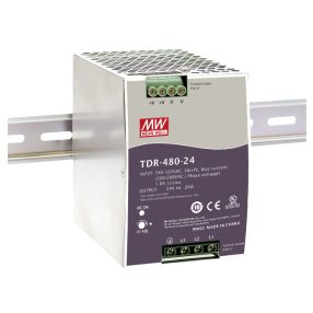 TDR-480-24 třífázový zdroj na DIN lištu 480W / 24V 