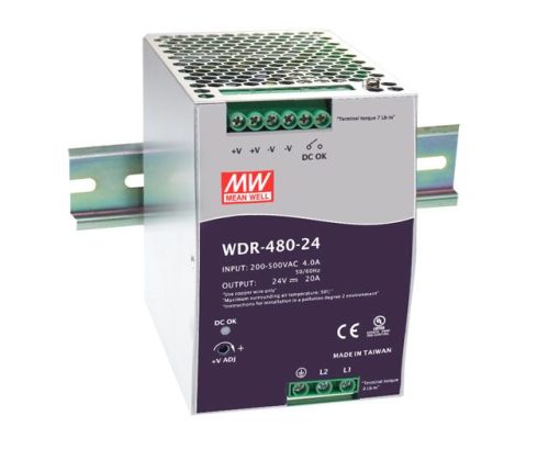 WDR-480-48 napájecí zdroj na DIN lištu 480W / 48V 